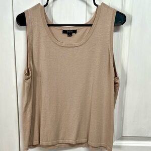 Toni Morgan Light Tan Knit Sleeveless Top Size XL